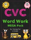 CVC Word Work/Phonemic Awareness Activities MEGA Unit