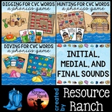 CVC Phonics Games Bundle for Beginning Medial and Ending Sounds