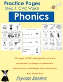 Phonics Practice Pages - CVC words
