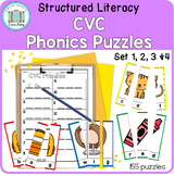 CVC Phonics Puzzles Games - Structured Literacy