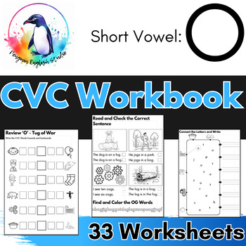 Preview of CVC Phonics Workbook | Short O Vowel Sound PRINTABLE | ESL/ELA/EFL/ELL