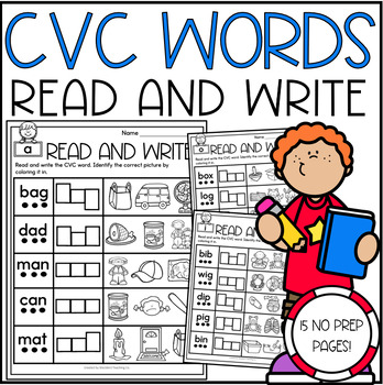 CVC Read and Write | First Grade Phonics Worksheet by Blackbird Teaching Co