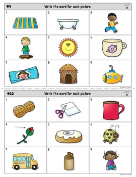 CVC Picture Cards for a Writing Center by Teacher's Take ...