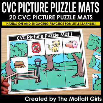 Preview of CVC Picture Puzzles Printable and Google Slide Ready!