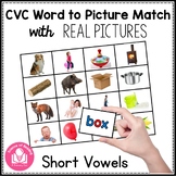 CVC Picture Word Matching Cards with Real Pictures