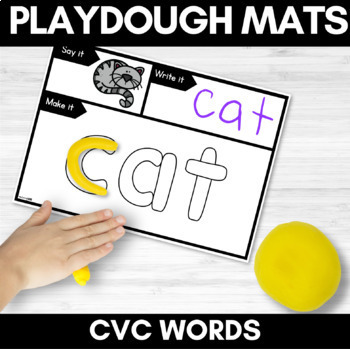 Preview of CVC Word Playdoh Mats - CVC Words Game for Kindergarten