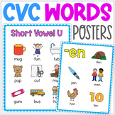 CVC Words Posters - Learn Words for Each Short Vowel - CVC