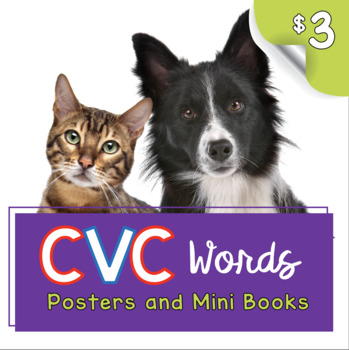 Preview of CVC Posters and Mini Books - Short Vowel Charts and Activities