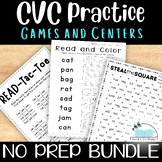 CVC Practice BUNDLE - Games, worksheets, centers