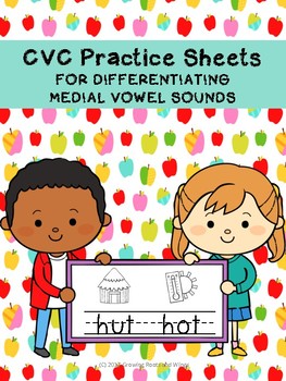 Preview of Short Vowel Sounds CVC Practice Sheets No Prep Printables