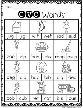 CVC Printables by The Pedagogical Pickle | Teachers Pay Teachers