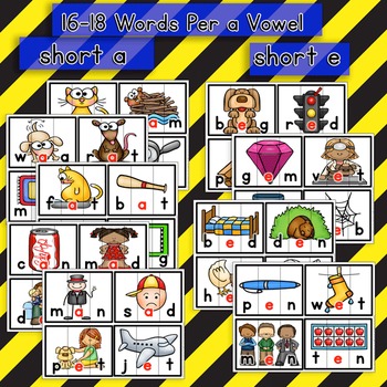 CVC Word Puzzles: Short Vowel Games for Word Work Centers in Kindergarten