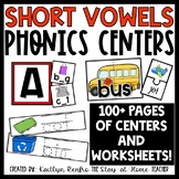 CVC Short Vowels Centers and Worksheets | Phonics Activities