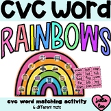 CVC Rainbow Word Activities Matching Mats