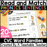 CVC: Read & Match Sentences with CVC Words