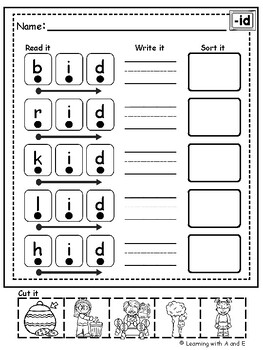 CVC: Read, Write, and, Sort. Short i Word Families, Freebie | TPT