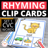 Rhyming Activity - CVC Rhyming Words Clip Cards for Rhyming Practice