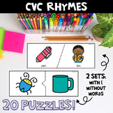 CVC Rhyming Puzzles | Pocket Chart Center | LOW PREP!