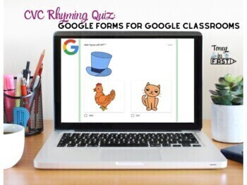 Preview of CVC Rhyming Quiz | Google Forms | Google Classroom | Digital Distance Learning