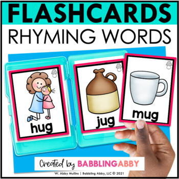 Preview of CVC Rhyming Words Flashcards - Taskcards - Science of Reading RTI Phonics