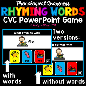 Preview of CVC Rhyming Words PowerPoint Game