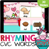 CVC Rhyming Words Matching Kindergarten Digital Centers Go