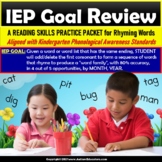 CVC Rhyming Words | Review Packet for IEP Goals for Specia