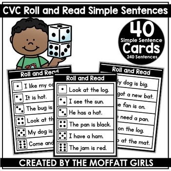 Preview of CVC Roll and Read Simple Decodable Sentences