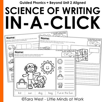 Preview of CVC Science of Writing In-a-Click Printables
