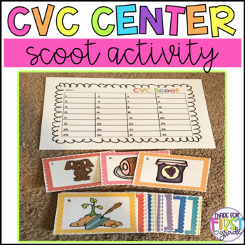 Preview of CVC Scoot Center: All Short Vowels