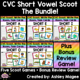 CVC Scoot! Short Vowels (Write the Room, Task Cards (with 