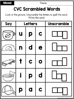 CVC Words : Scrambled CVC Words by United Teaching | TpT