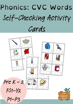 Preview of Phonics Phase 2 CVC Self-Checking Activity Cards