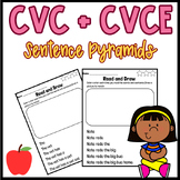 Preview of CVC and CVCE Sentence Pyramids Read and Draw