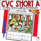 CVC Words with Short Vowel A - Phonics Worksheets and Centers