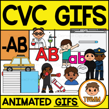Preview of CVC Short A GIFs l -AB Word Family  l TWMM Clip Art