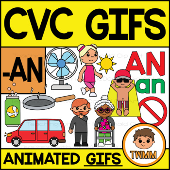 Preview of CVC Short A GIFs l -AN Word Family  l TWMM Clip Art