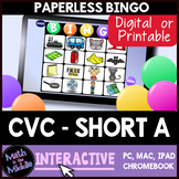 CVC Short A Interactive Digital Bingo Game - Distance Learning