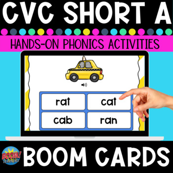 Preview of CVC Short A Phonics Self Checking Boom Cards | Literacy Digital Games