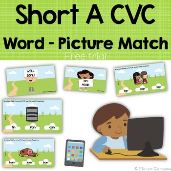 Preview of CVC Short A: Picture - Word Match (PowerPoint PPSX)