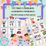 CVC Short A Sounds, 25 Clip Art Flashcards, SpEd, ELL, ELA