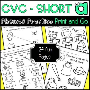 Preview of CVC Short A Vowel Practice! For Kinders and Firsties!