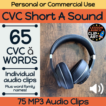 Preview of CVC Short A Vowel Sound Words Commercial Use - Individual Audio Clips