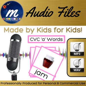 Preview of CVC Short A Words Pink Language Audio Files Made BY Kids FOR Kids MP3 WAV DL