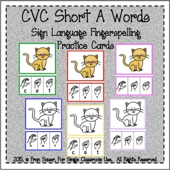 Preview of CVC Short A Words (Sign Language)
