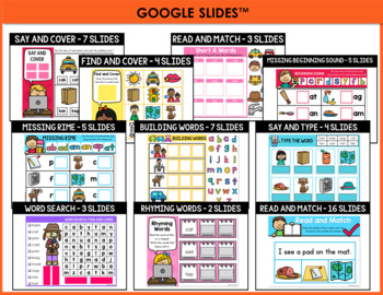 short vowel a cvc word worksheets kindergarten first grade google slides