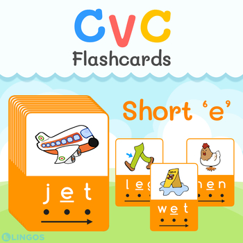 Cvc Short E Printable Flashcards Learn Practice Cvc Words By