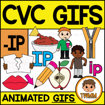 Preview of CVC Short I GIFs l -IP Word Family  l TWMM Clip Art