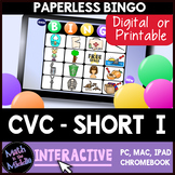 CVC Short I Interactive Digital Bingo Game - Distance Learning