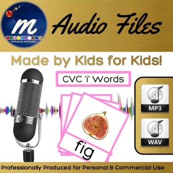 Preview of CVC Short I Words Pink Language Audio Files Made BY Kids FOR Kids MP3 WAV DL